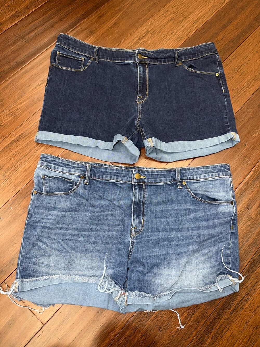 Ava & Viv Denim Blue Jean Cut off Shorts Lot of 2 size 22